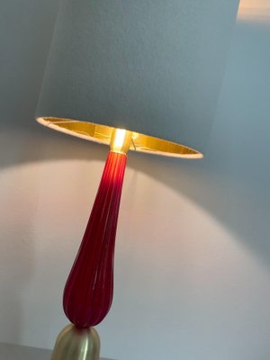 Gold and Red Table Lamps in Murano Glass from Simoeng, Set of