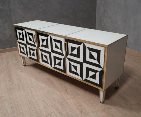 White and sale brass sideboard