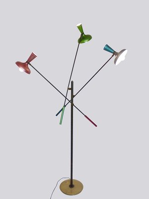 Italian Multi Colored Modernist Floor Lamp From Arredoluce 1950s