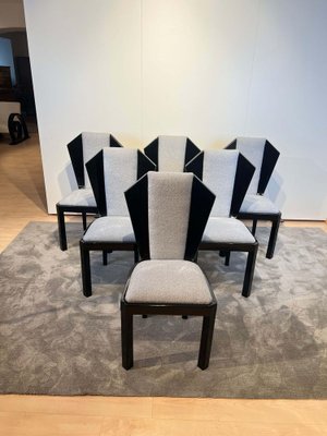 Grey fabric dining outlet chairs set of 6