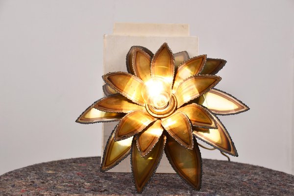 Flower Wall Lamp from Maison Jansen 1970s for sale at Pamono