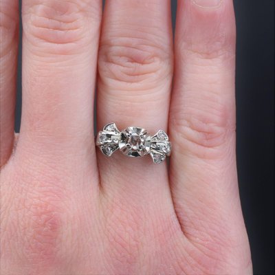 14kt white gold diamond unique engagement ring wedding ring