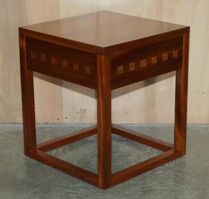 Vintage Cherry and Teak Wood Side Tables Set of 2 for sale at Pamono