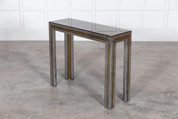 Brass glass console table deals