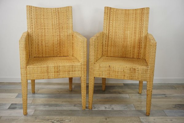 Wood and rattan armchair deals