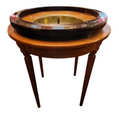 Antique French Wood Brass Roulette Game Table by Ch. Vallois 