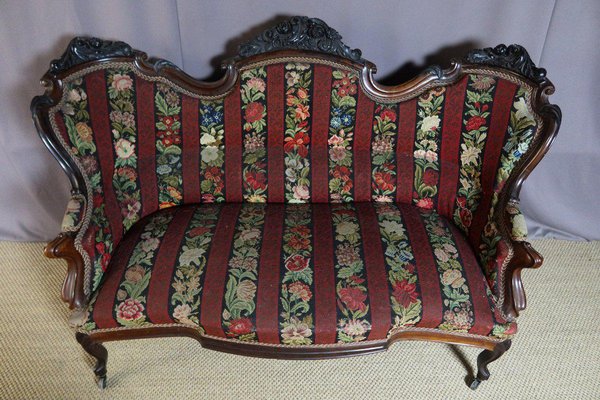 Louis Philippe XIX Salon Sofa and Chairs Set of 5 for sale at Pamono