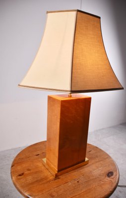 Burl Wood Table Lamp 1970s