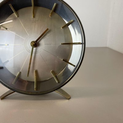 Hollywood Regency Brass Table Clock from Junghans Meister, Germany, 1950s  for sale at Pamono