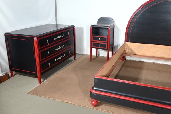 Black lacquer bedroom sale set