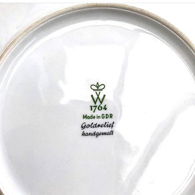 Vintage Porzellan Tee Trio Set von Goldrelief, DDR, 3er Set bei Pamono kaufen