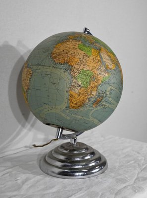 Globe Terrestre Lumineux en Verre de Perrina, 1960s en vente sur Pamono