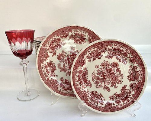 Vintage Red Fasan Porcelain Plate from Villeroy & Boch, 1970s for