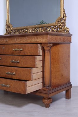 Large Liberty Dresser with Drawers and Mirror with Gilt Frame