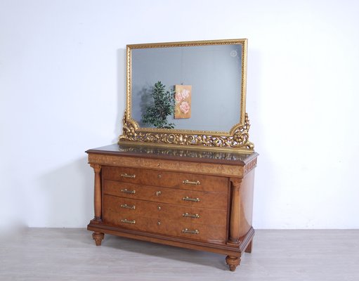 Vintage oak 2024 dresser with mirror