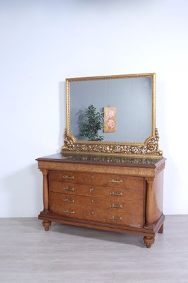 Large Liberty Dresser with Drawers and Mirror with Gilt Frame