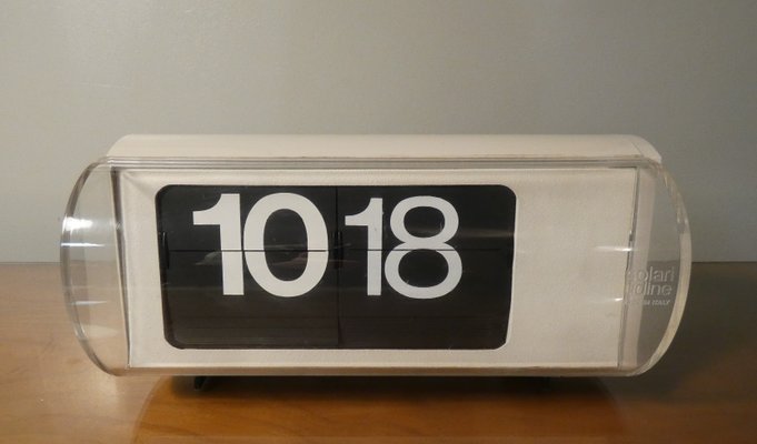 Cifra 3 Palette Clock by Gino Valle for Solari, Udine, 1960s