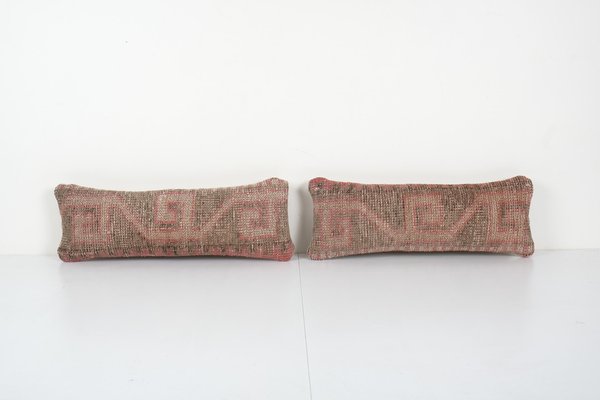 Pair Small Designer Lumbar Pillows