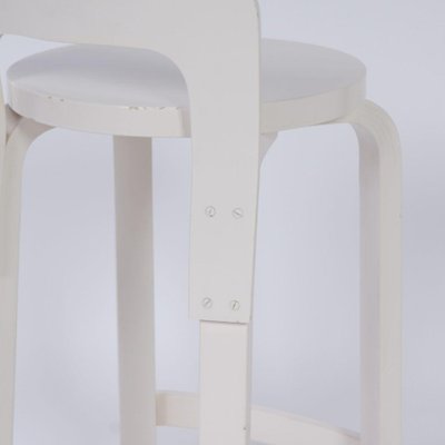 White High Model k65 Stool by Alvar Aalto for Artek, 1970s for