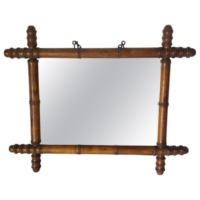 Brown Faux Bamboo Mirror, France, 1940s for sale at Pamono Brown Faux Bamboo Mirror, France, 1940s for sale at Pamono