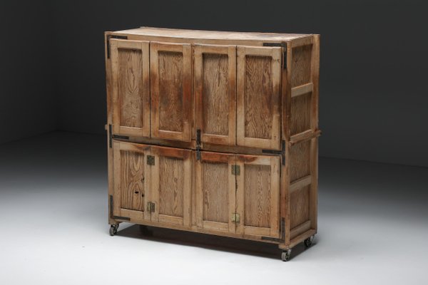 Antique Early 20th Century Oak Storage Cabinet