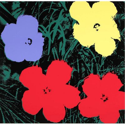 ANDY WARHOL、FLOWERS#2、希少画集画、新品高級額、額装付 Andy WARHOL Flowers II Red Blue Offset Lithograph Art Print