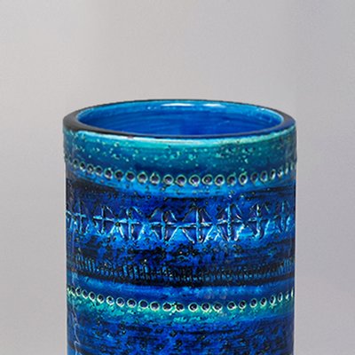 Blue Rimini Collection Vase by Aldo Londi for Bitossi, 1960s for