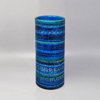 Blue Rimini Collection Vase by Aldo Londi for Bitossi, 1960s