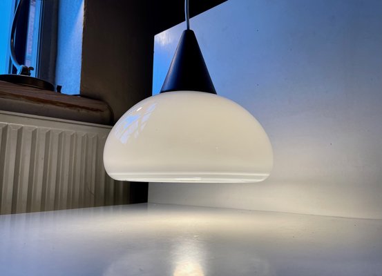 Danish Modern White Opaline Sunset Pendant Lamp by Per Lütken for