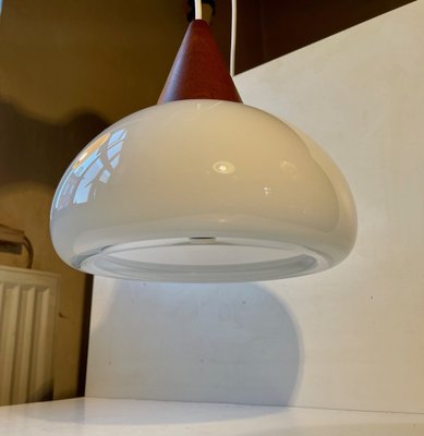 Danish Modern White Opaline Sunset Pendant Lamp by Per Lütken for
