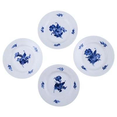 Blue Flower Braided Model Number 10/8095 Lunch Plates from Royal  Copenhagen, Set of 4
