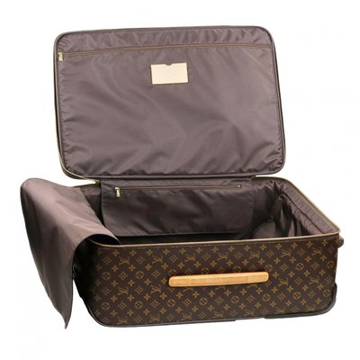 2000s Louis Vuitton Brown Silk Trunks & Bags Monogram Bandeau