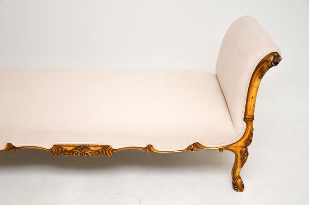 Antique French Gilt Wood Chaise Longue, 1960s for sale at Pamono