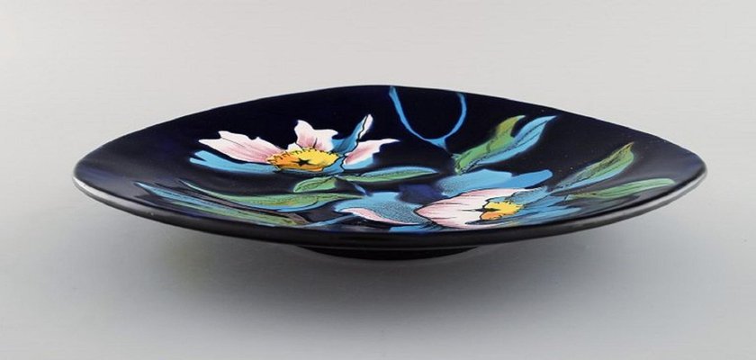 Blue Flower Braided Leaf-Shaped Bowl from Royal Copenhagen