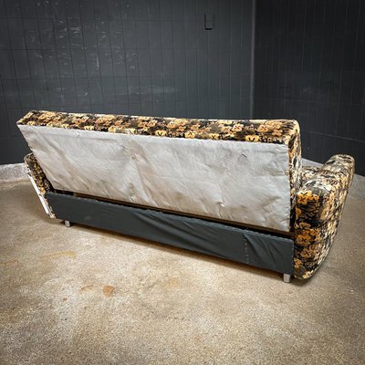 Sofabed with Floral Fabric 1970s