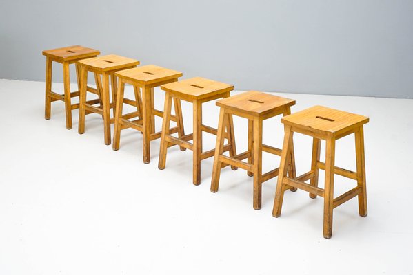 Pamono Lab Stools For Sale Pub Equipment Old Wooden Bar Stools For