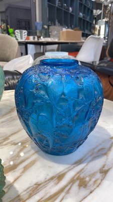 Parakeets Vase in Glass by René Lalique, 1919 for sale at Pamono