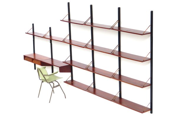 Mid century modern wall 2024 mounted shelving system