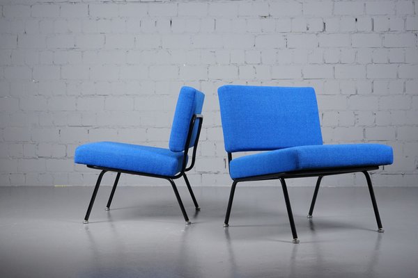 Fauteuil Florence Knoll – Mid-Century Modern – Chrome Et Laine Grise – Occasion