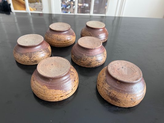 Steingut Schalen von André Bodin für La Borne, 6er Set bei Pamono kaufen