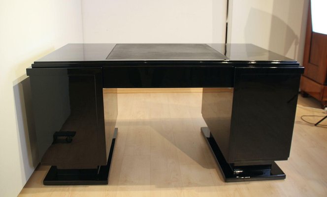 Shiny black desk deals