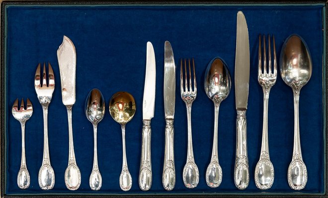 Sterling Silver Cutlery Set, 1880, Set of 252 for sale at Pamono
