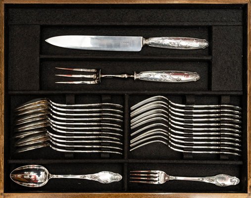 Sterling Silver Cutlery Set, 1880, Set of 252 for sale at Pamono