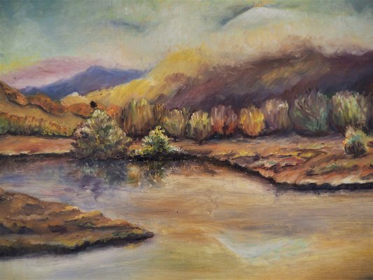 Reverie Landscape, Oil on Board for sale at Pamono