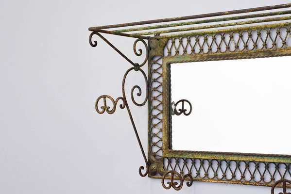 Ganci appendiabiti in ferro battuto con specchio in vendita su Pamono