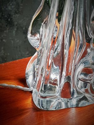 Organically Shaped Table Lamp in Crystal Glass, France, 1968 for