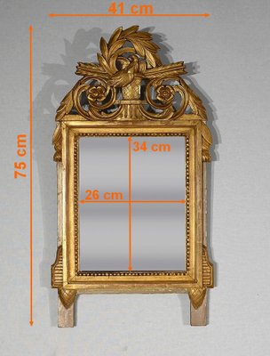 Specchio piccolo in legno dorato in stile Luigi XVI, inizio XX secolo in  vendita su Pamono