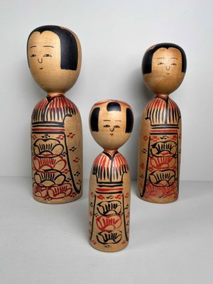Vintage Kijiyama Family Kokeshi Dolls by Ogura Kyutaro