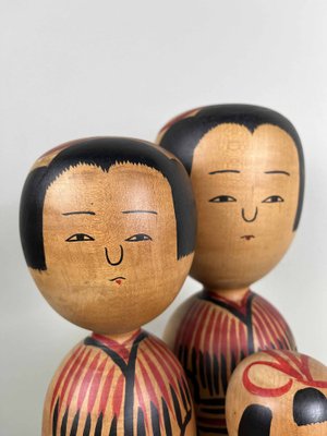 Mu ecas Kokeshi de la familia Kijiyama vintage de Ogura Kyutaro a os 60. Juego de 3