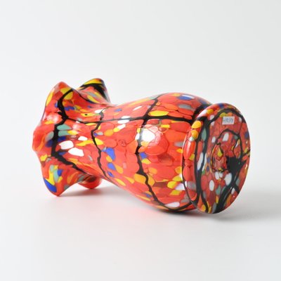 Art Deco Multicolour Spatter Glass Vase from Franz Welz for